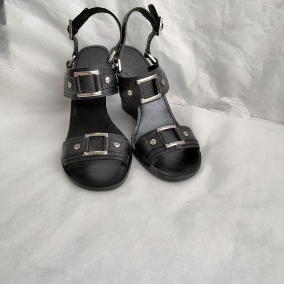 Tory Burch Carys Leather Wedges size 9M - Picture 6 of 16